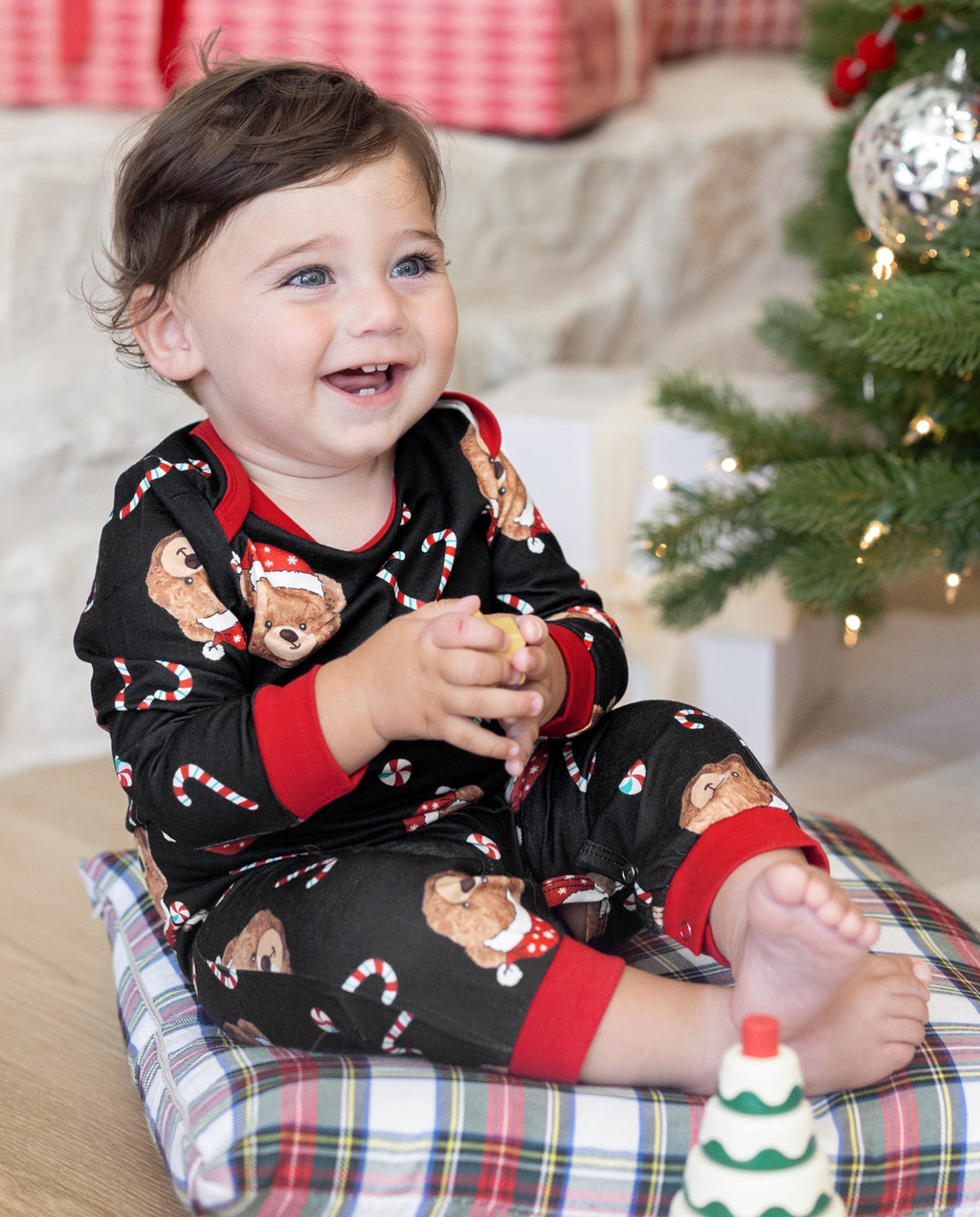 PatPat Matching Family Christmas Pajamas Bear Print Black