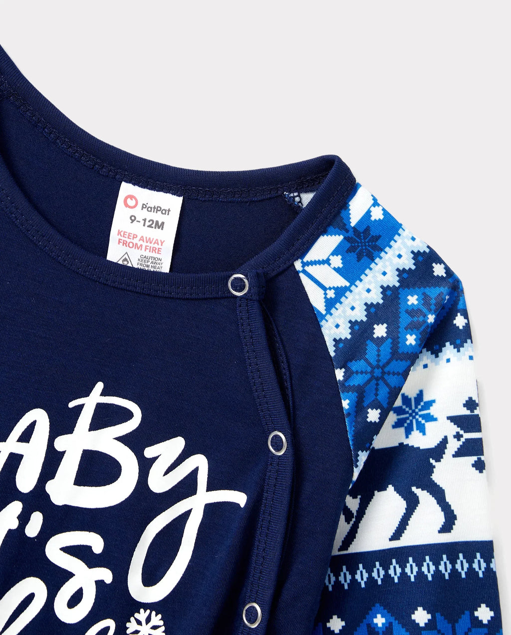 PatPat Family Matching Christmas Pajamas Baby It's Cold Outside Print Blue