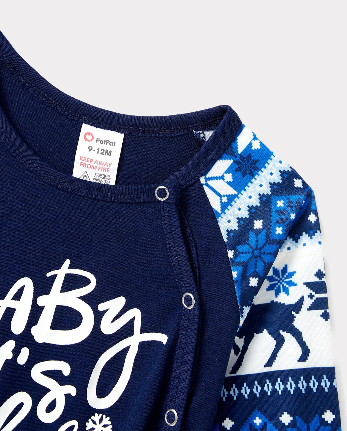 PatPat Family Matching Christmas Pajamas Baby It's Cold Outside Print Blue