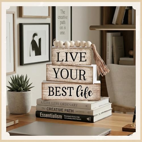 4 Pcs Farmhouse Table Decoration Inspirational Tiered Tray Decor (Life)