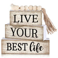 4 Pcs Farmhouse Table Decoration Inspirational Tiered Tray Decor (Life)