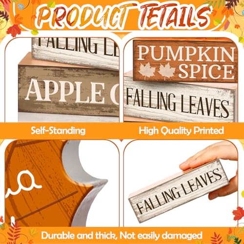 4 Pcs Fall Decor Wooden Maple Leaf Decoration Thanksgiving Decor (Maple Leaf)