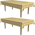Beistle Plaid Tablecovers, 2 Pack– Plastic Rectangular Disposable Tablecloth, Beige and Tan Farmhouse Table Décor for Fall Picnics and Parties and Rustic Thanksgivings, 54” x 108”