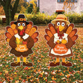 Thanksgiving Turkey Yard Signs with Metal Stakes, Pumpkin Harvest Lawn Decorations, Happy Thanksgiving Outdoor Garden Patio Fall Décor