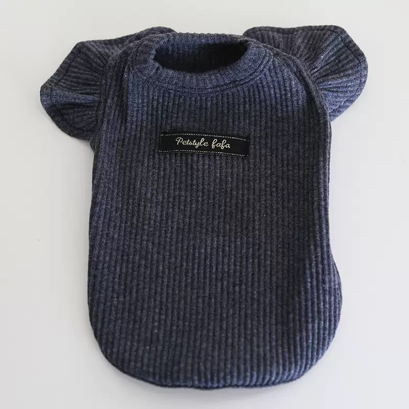 Solid Color Soft Knit Dog Cat Vest/T-shirt