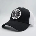 Halloween Spooky Bat Embroidered Trucker Hat, Black and White Mesh Back Cap