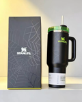 Spider‑Web Themed 40oz Large Insulated Travel Tumbler with Handle & Straw