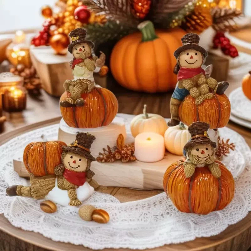 Harvest & Thanksgiving Table Decorations, Scarecrow Pumpkin Ornaments, Party Scene Decor, Window Display Photo Props, Holiday Gifts