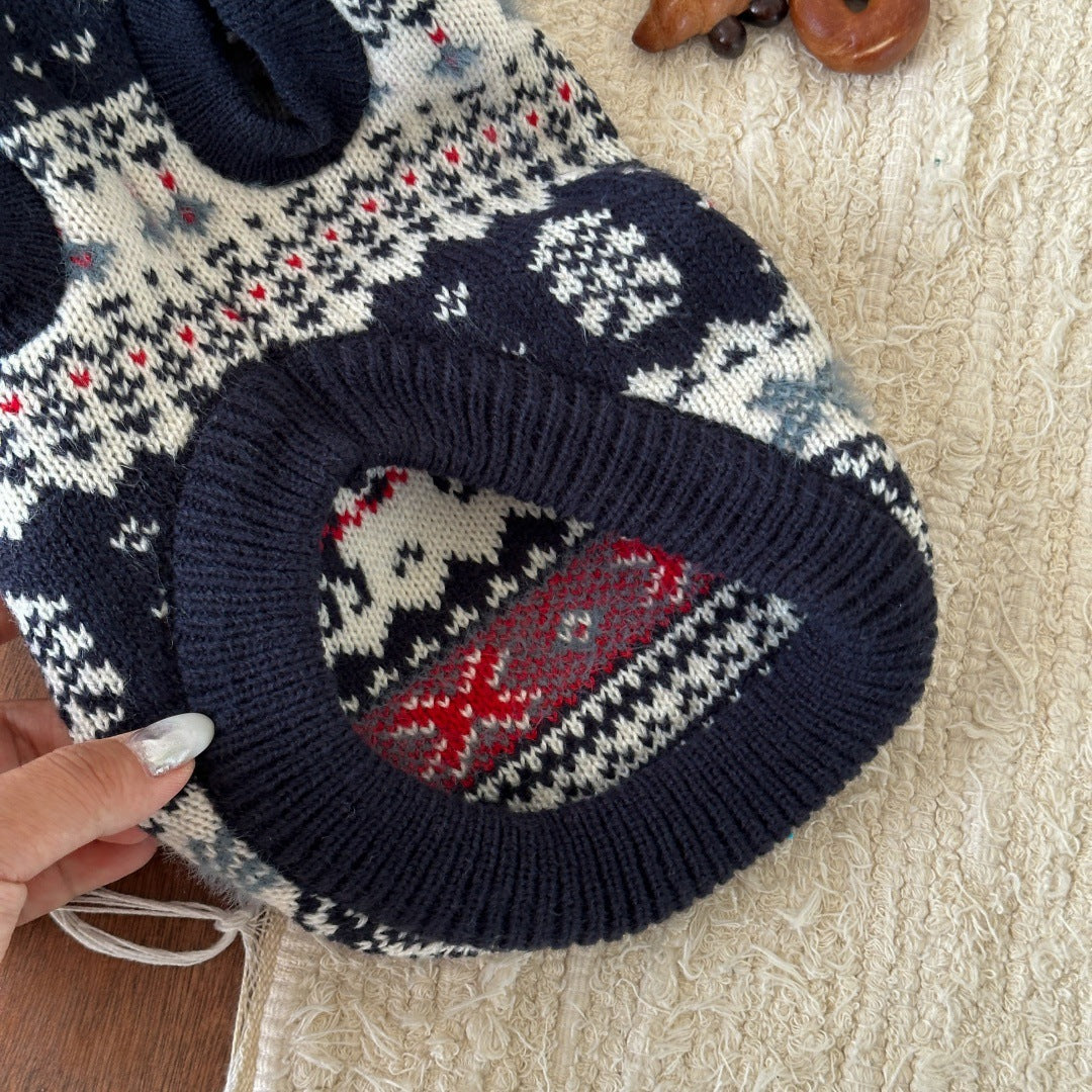 Christmas Elk Warm Knitted Dog Cat Hoodie